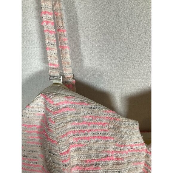 Anthropologie Moulinette Soeurs Tweed Pasteque Dress Size 6 White Pink Wedding - Picture 5 of 11